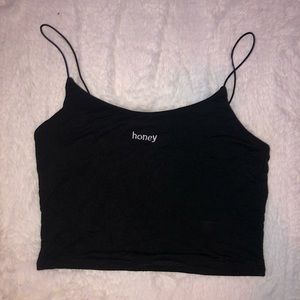 black “honey” cami top from garage